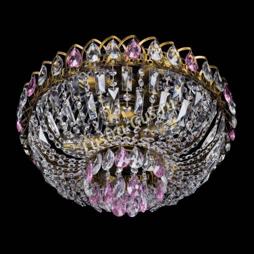 Люстра Астра Бутон №5 розовая под бронзу в Подольске Гусь Хрустальный