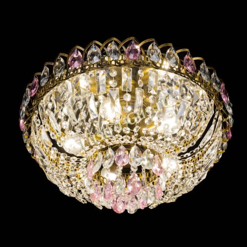 Люстра Астра Бутон №5 розовая под бронзу в Подольске Гусь Хрустальный