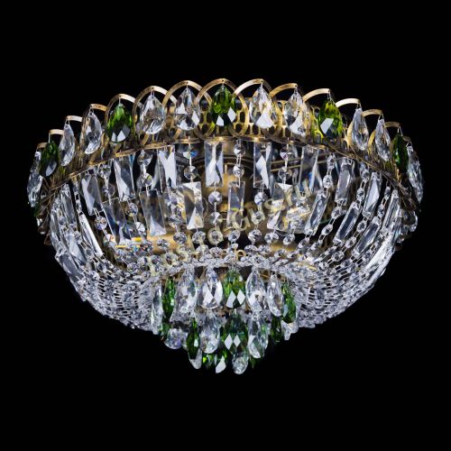 Люстра Астра Бутон №5 зеленая под бронзу в Подольске Гусь Хрустальный