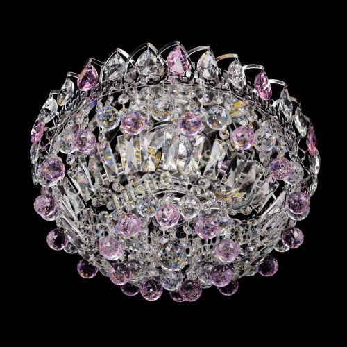 Люстра Астра Шар №3 Розовая в Подольске Гусь Хрустальный