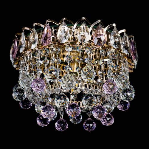 Люстра Астра Шар розовая в Подольске Гусь Хрустальный