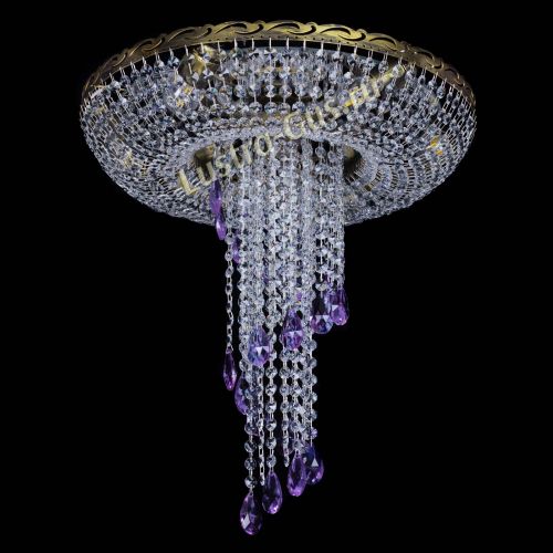Люстра Диана №6 журавлик фиолетовая под бронзу  в Подольске Гусь Хрустальный