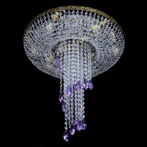 Люстра Диана №6 журавлик фиолетовая под бронзу  в Подольске Гусь Хрустальный