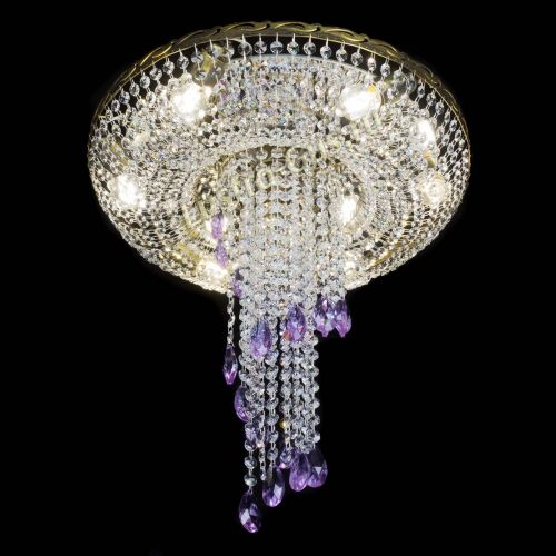 Люстра Диана №6 журавлик фиолетовая под бронзу  в Подольске Гусь Хрустальный