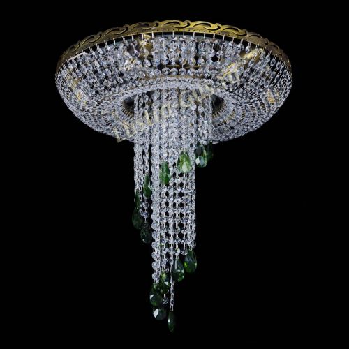 Люстра Диана №6 журавлик зеленая под бронзу  в Подольске Гусь Хрустальный