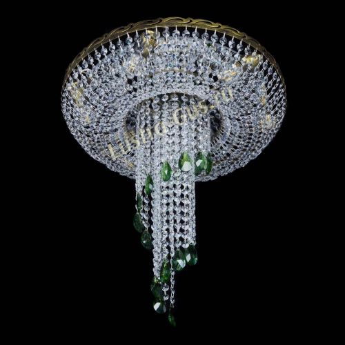 Люстра Диана №6 журавлик зеленая под бронзу  в Подольске Гусь Хрустальный