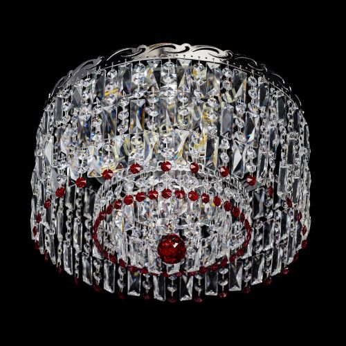 Люстра Диана Пластинка №3 красная в Подольске Гусь Хрустальный