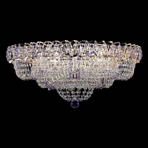 Люстра Двойное Кольцо Классика №6 фиолетовая в Подольске Гусь Хрустальный