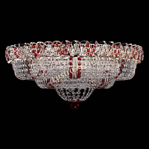 Люстра Двойное Кольцо Классика №6 красная в Подольске Гусь Хрустальный