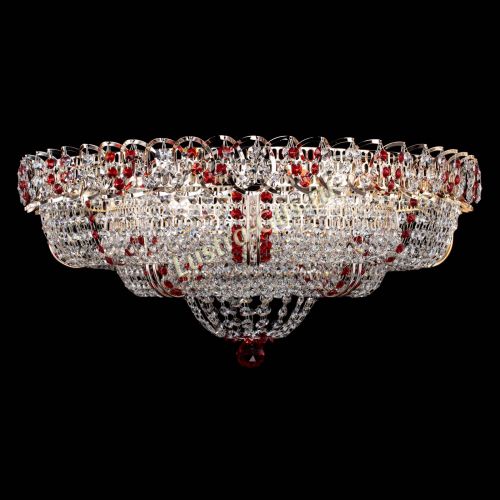 Люстра Двойное Кольцо Классика №6 красная в Подольске Гусь Хрустальный