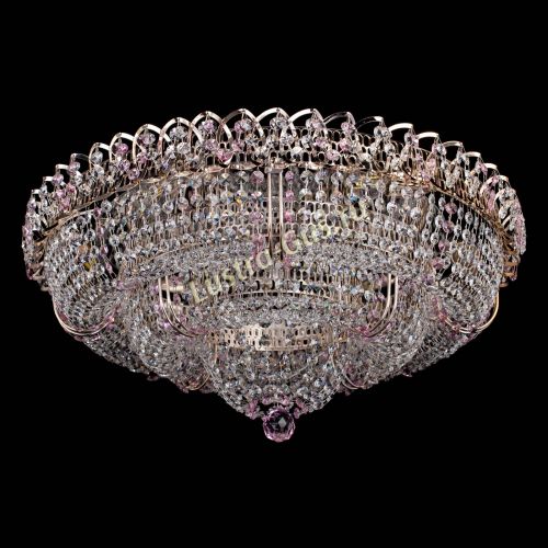 Люстра Двойное Кольцо Классика №6 розовая в Подольске Гусь Хрустальный