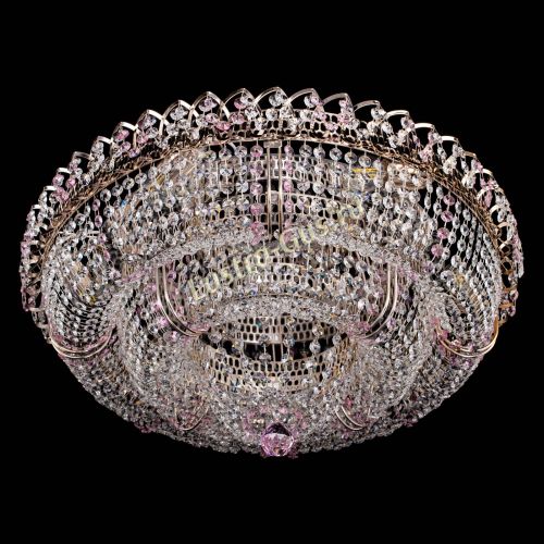 Люстра Двойное Кольцо Классика №6 розовая в Подольске Гусь Хрустальный