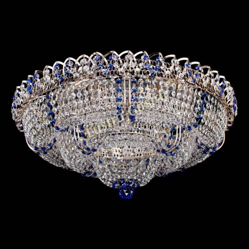 Люстра Двойное Кольцо Классика №6 синяя в Подольске Гусь Хрустальный