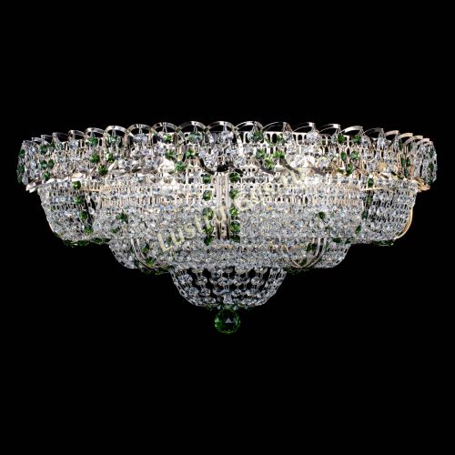 Люстра Двойное Кольцо Классика №6 зеленая в Подольске Гусь Хрустальный