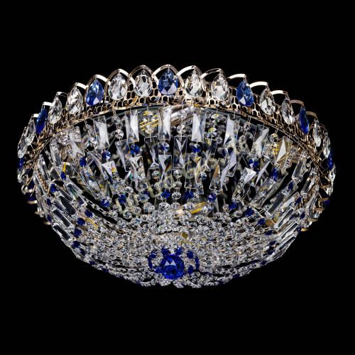 Люстра Двойной Купол синий в Подольске Гусь Хрустальный