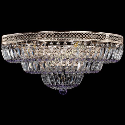 Люстра Двойное Кольцо Венеция фиолетовая в Подольске Гусь Хрустальный