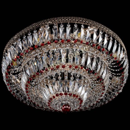 Люстра Двойное Кольцо Венеция красная в Подольске Гусь Хрустальный