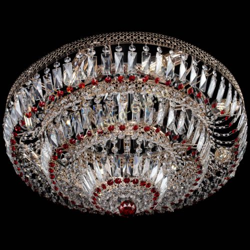 Люстра Двойное Кольцо Венеция красная в Подольске Гусь Хрустальный