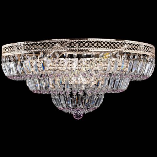 Люстра Двойное Кольцо Венеция розовая в Подольске Гусь Хрустальный