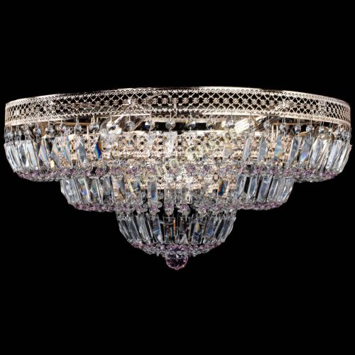 Люстра Двойное Кольцо Венеция розовая в Подольске Гусь Хрустальный