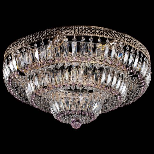 Люстра Двойное Кольцо Венеция розовая в Подольске Гусь Хрустальный