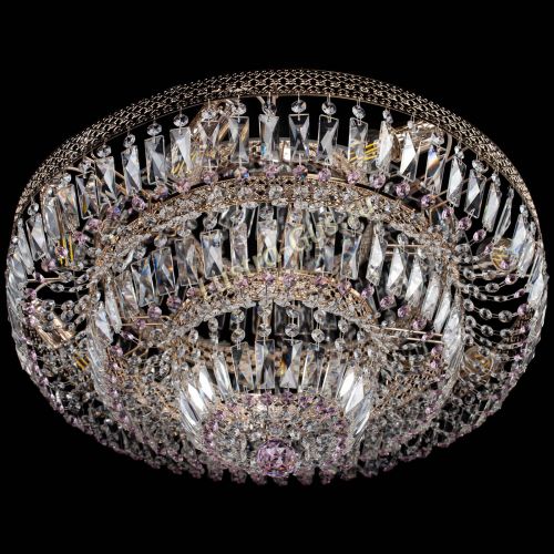 Люстра Двойное Кольцо Венеция розовая в Подольске Гусь Хрустальный