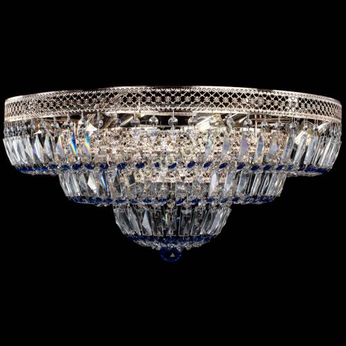 Люстра Двойное Кольцо Венеция синяя в Подольске Гусь Хрустальный