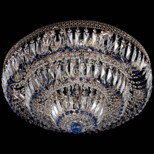 Люстра Двойное Кольцо Венеция синяя в Подольске Гусь Хрустальный