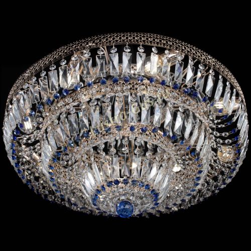 Люстра Двойное Кольцо Венеция синяя в Подольске Гусь Хрустальный