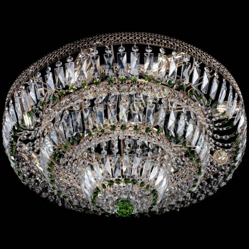 Люстра Двойное Кольцо Венеция зеленая в Подольске Гусь Хрустальный