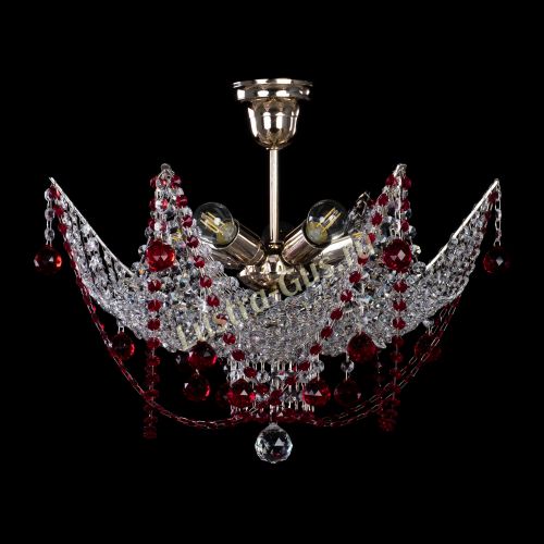 Люстра Элина №2 красная в Подольске Гусь Хрустальный