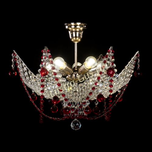 Люстра Элина №2 красная в Подольске Гусь Хрустальный