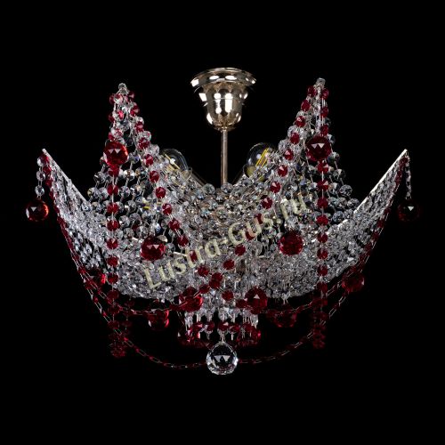 Люстра Элина №2 красная в Подольске Гусь Хрустальный
