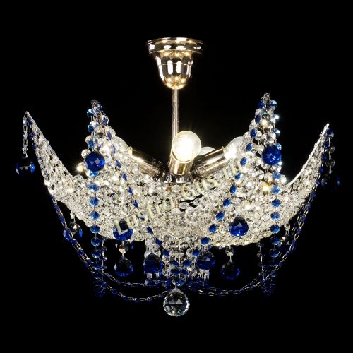 Люстра Элина №2 синяя в Подольске Гусь Хрустальный