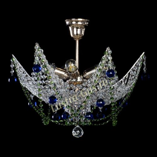 Люстра Элина №2 сине-зеленая в Подольске Гусь Хрустальный