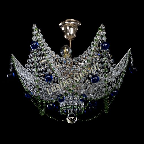 Люстра Элина №2 сине-зеленая в Подольске Гусь Хрустальный