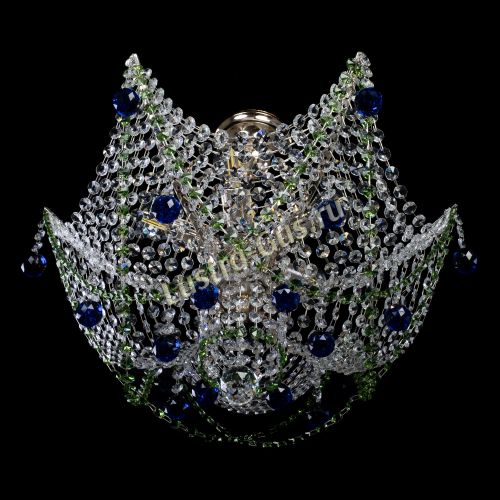 Люстра Элина №2 сине-зеленая в Подольске Гусь Хрустальный