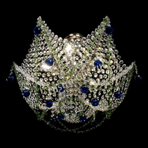 Люстра Элина №2 сине-зеленая в Подольске Гусь Хрустальный