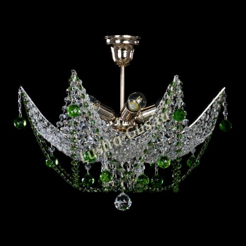 Люстра Элина №2 зеленая в Подольске Гусь Хрустальный