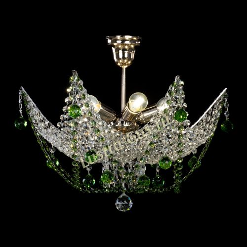 Люстра Элина №2 зеленая в Подольске Гусь Хрустальный