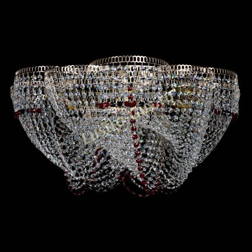 Люстра Есения черно-красная в Подольске Гусь Хрустальный
