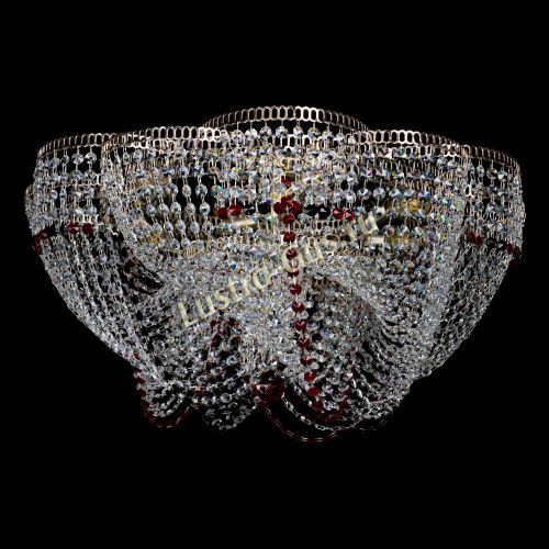 Люстра Есения черно-красная в Подольске Гусь Хрустальный