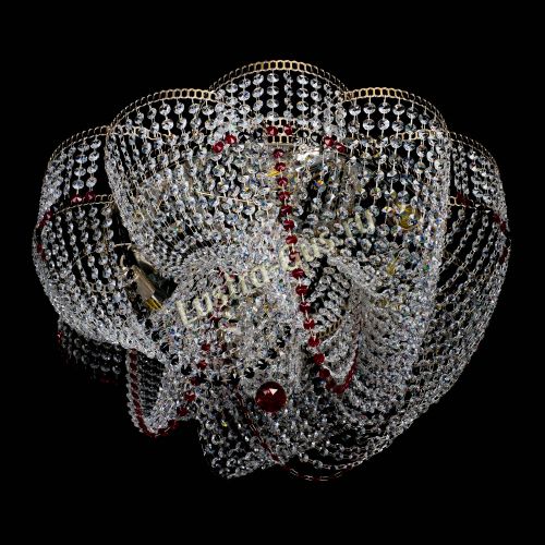 Люстра Есения черно-красная в Подольске Гусь Хрустальный