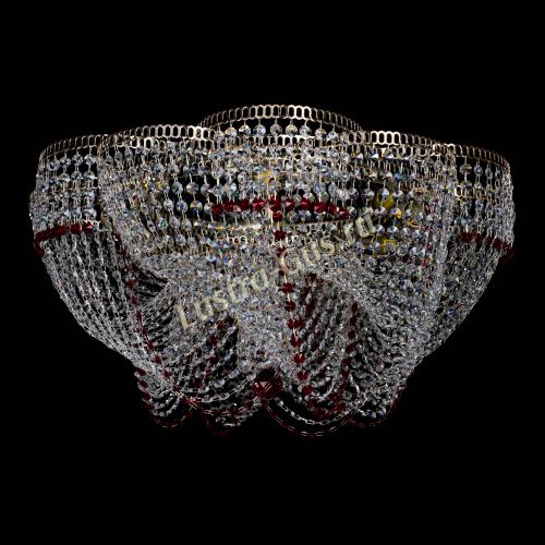 Люстра Есения красная в Подольске Гусь Хрустальный