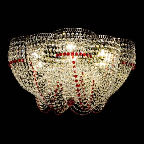 Люстра Есения красная в Подольске Гусь Хрустальный