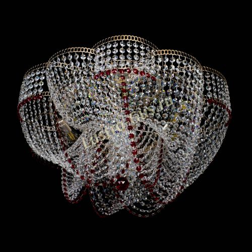 Люстра Есения красная в Подольске Гусь Хрустальный