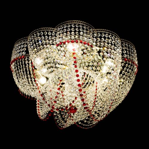 Люстра Есения красная в Подольске Гусь Хрустальный