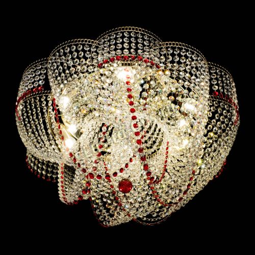 Люстра Есения красная в Подольске Гусь Хрустальный