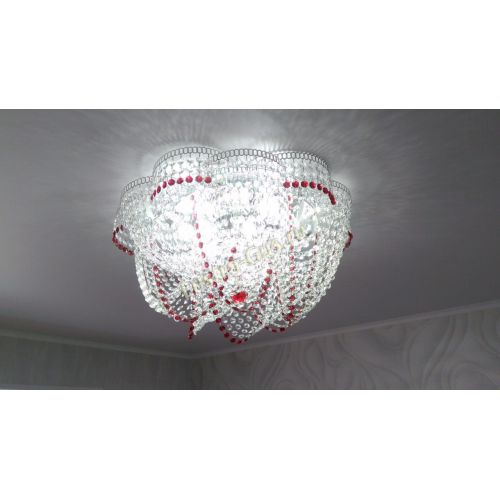 Люстра Есения красная в Подольске Гусь Хрустальный