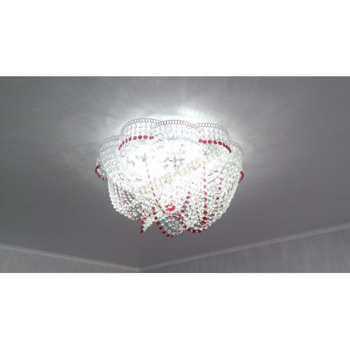 Люстра Есения красная в Подольске Гусь Хрустальный